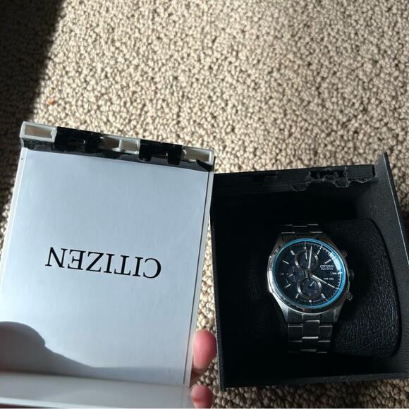 Citizen Eco-Drive Blue Chronograph Watch CA0430-54M - Picture 4 of 12